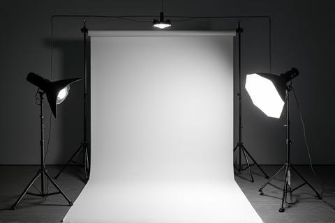 Foto de uma configuração de iluminação de estúdio
